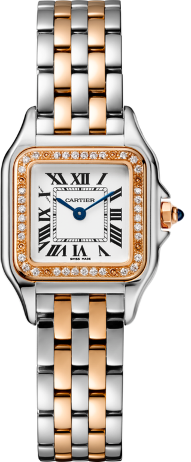 Cartier Panthere de Cartier Small model, pink gold and steel, diamonds W3PN0006